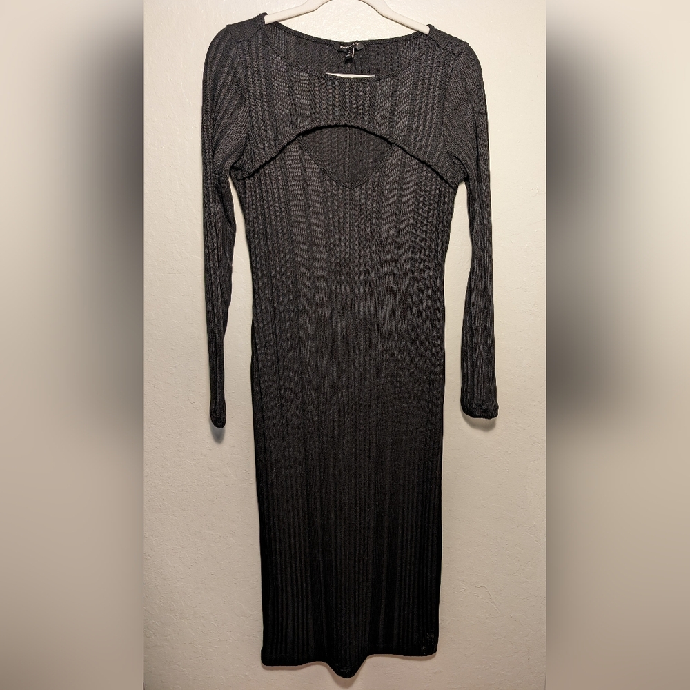Banana Republic long sleeve maxi plus ribbed long knit sweater dress tall small